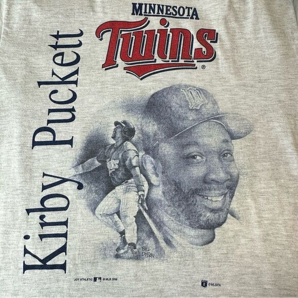 Minnesota TWINS Kirby Puckett Gray T Shirt Vintage 1997 Size Medium - Picture 3 of 12